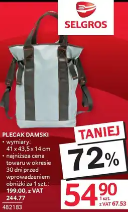 Selgros Plecak damski oferta