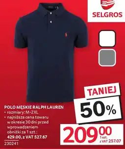 Selgros Polo męskie Ralph Lauren oferta