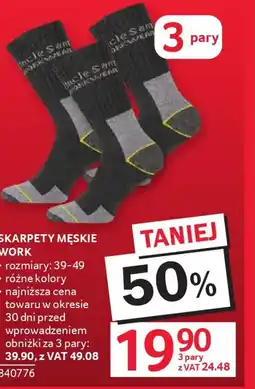 Selgros Uncle Sam Skarpety męskie Work oferta