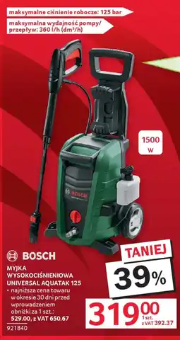 Selgros Bosch myjka wysokociśnieniowa universal aquatak 125 oferta
