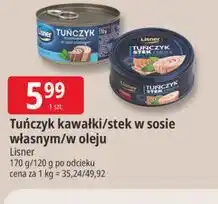 E.Leclerc Tuńczyk kawałki/stek w sosie własnym/w oleju Lisner oferta