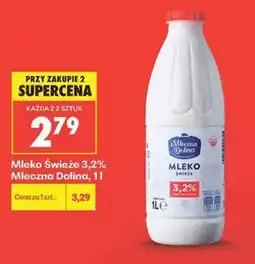 Biedronka Mleko Świeże 3,2% Mleczna Dolina oferta