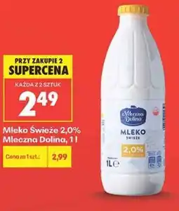 Biedronka Mleko Świeże 2,0% Mleczna Dolina oferta