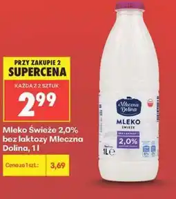 Biedronka Mleko Świeże 2,0% bez laktozy Mleczna Dolina oferta