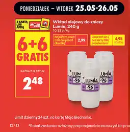 Biedronka Wkład olejowy do zniczy Lumia oferta