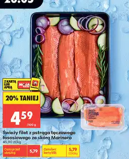 Biedronka Świeży filet z pstrąga tęczowego łososiowego ze skórą Marinero oferta