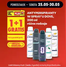 Biedronka Antyperspiranty w spray'u Dove oferta