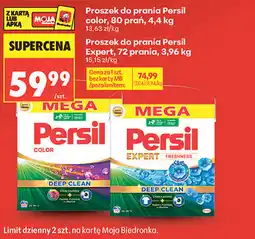 Biedronka Proszek do prania Persil color, 80 prań, 4,4 kg Proszek do prania Persil Expert, 72 prania, 3,96 kg oferta
