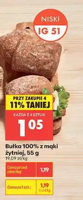 Biedronka Bułka 100% z mąki żytniej oferta