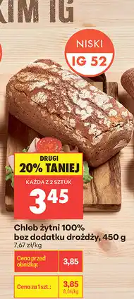 Biedronka Chleb żytni 100% bez dodatku drożdży oferta