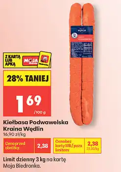 Biedronka Kiełbasa Podwawelska Kraina Wędlin oferta