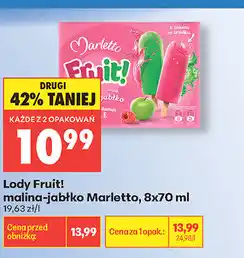 Biedronka Lody Fruit! malina-jabłko Marletto oferta
