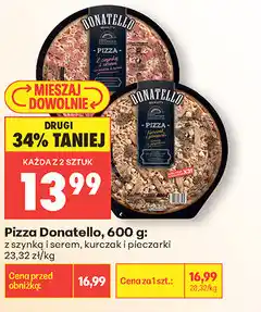 Biedronka Pizza Donatello, 600 g: z szynką i serem, kurczak i pieczarki oferta