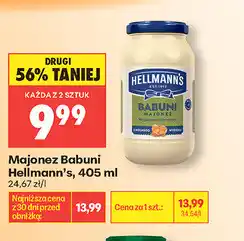 Biedronka Majonez Babuni Hellmann's oferta
