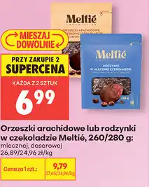 Biedronka Orzeszki arachidowe lub rodzynki w czekoladzie Meltié oferta