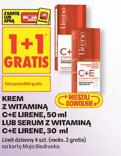 Biedronka KREM Z WITAMINĄ C+E LIRENE, 50 ml LUB SERUM Z WITAMINĄ C+E LIRENE, 30 ml oferta