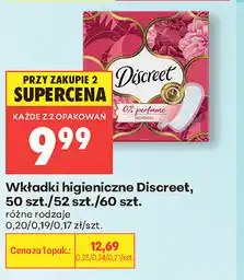 Biedronka Wkładki higieniczne Discreet, 50 szt./52 szt./60 szt oferta