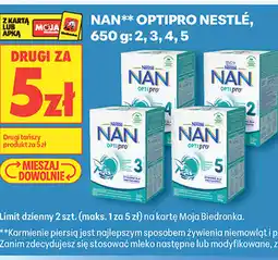 Biedronka NAN** OPTIPRO NESTLÉ, 650 g: 2, 3, 4, 5 oferta