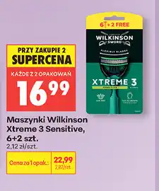 Biedronka Maszynki Wilkinson Xtreme 3 Sensitive, 6+2 szt oferta