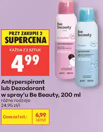 Biedronka Antyperspirant lub Dezodorant w spray'u Be Beauty oferta