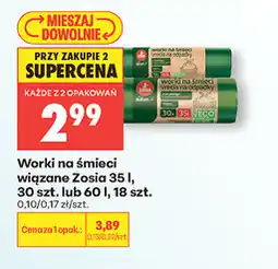 Biedronka Worki na śmieci wiązane Zosia 35 l, 30 szt. lub 60 l, 18 szt oferta
