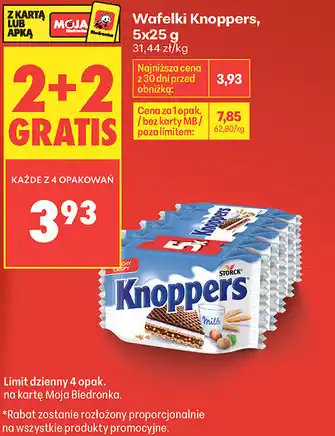 Biedronka Wafelki Knoppers oferta