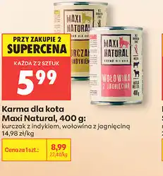 Biedronka Karma dla kota Maxi Natural, 400 g: kurczak z indykiem, wołowina z jagnięciną oferta