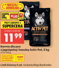 Biedronka Karma dla psa z jagnięciną i kaczką Activ Pet oferta
