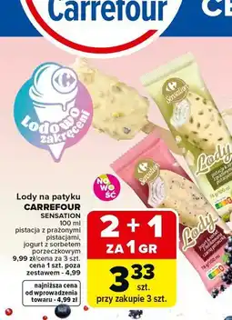 Carrefour Lody na patyku CARREFOUR SENSATION oferta