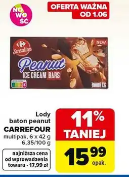 Carrefour Lody baton peanut CARREFOUR multipak oferta