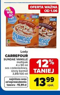 Carrefour Lody CARREFOUR SUNDAE VANILLE multipak oferta