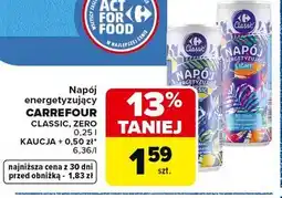 Carrefour Napój energetyzujący CARREFOUR CLASSIC, ZERO oferta