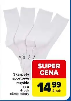 Carrefour Skarpety sportowe męskie TEX 4-pak różne kolory oferta