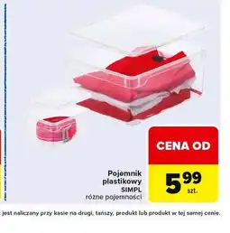 Carrefour Pojemnik plastikowy SIMPL różne pojemności oferta