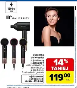 Carrefour Suszarka do włosów z jonizacją NALK & REY NRBLHD1600-25 oferta