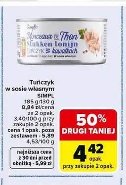 Carrefour Tuńczyk w sosie własnym SIMPL oferta