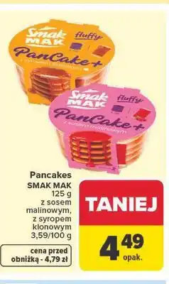 Carrefour Pancakes SMAK MAK 125 g z sosem malinowym, z syropem klonowym oferta