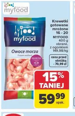 Carrefour Krewetki gotowane mrożone 16 - 20 MYFOOD oferta