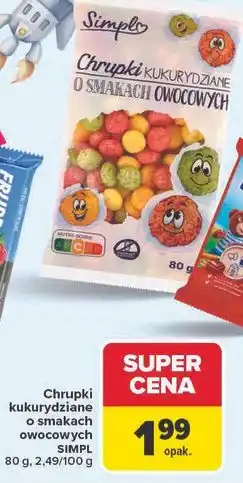 Carrefour Chrupki kukurydziane o smakach owocowych SIMPL oferta