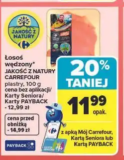 Carrefour Łosoś wędzony JAKOŚĆ Z NATURY CARREFOUR plastry oferta