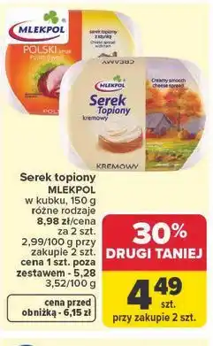 Carrefour Serek topiony MLEKPOL w kubku oferta
