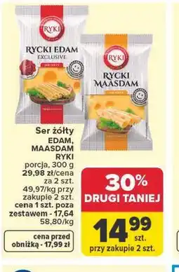 Carrefour Ser żółty EDAM, MAASDAM RYKI oferta