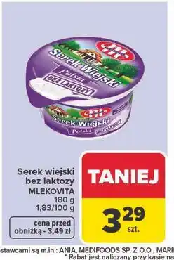 Carrefour Serek wiejski bez laktozy MLEKOVITA oferta
