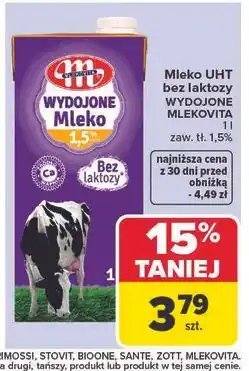 Carrefour Mleko UHT bez laktozy WYDOJONE MLEKOVITA oferta