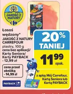 Carrefour Łosoś wędzony JAKOŚĆ Z NATURY CARREFOUR plastry oferta