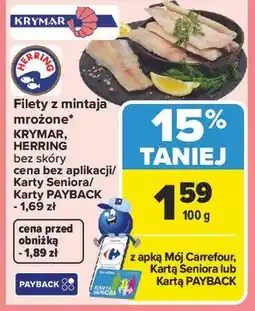 Carrefour Filety z mintaja mrożone KRYMAR, HERRING oferta