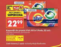 Biedronka Kapsułki do prania Vizir All in 1 Pods Do kolorów 22szt oferta