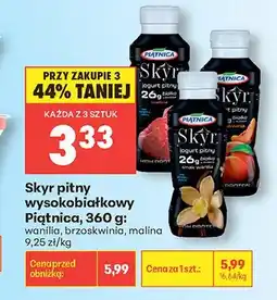 Biedronka Skyr pitny wysokobiałkowy Piątnica brzoskwinia oferta