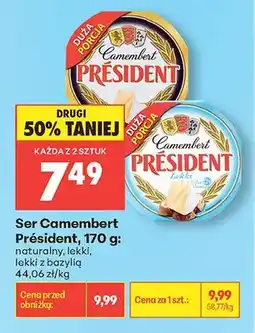 Biedronka Ser Camembert Président lekki oferta