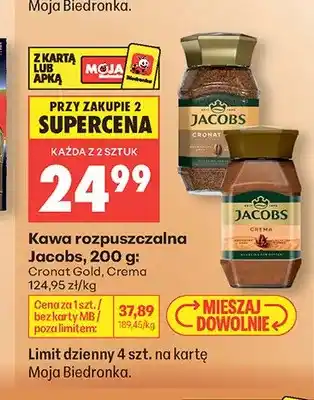 Biedronka Kawa rozpuszczalna Jacobs Cronat Gold oferta